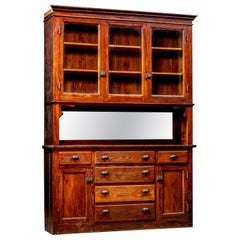 Antique Oak Farmhouse Hutch