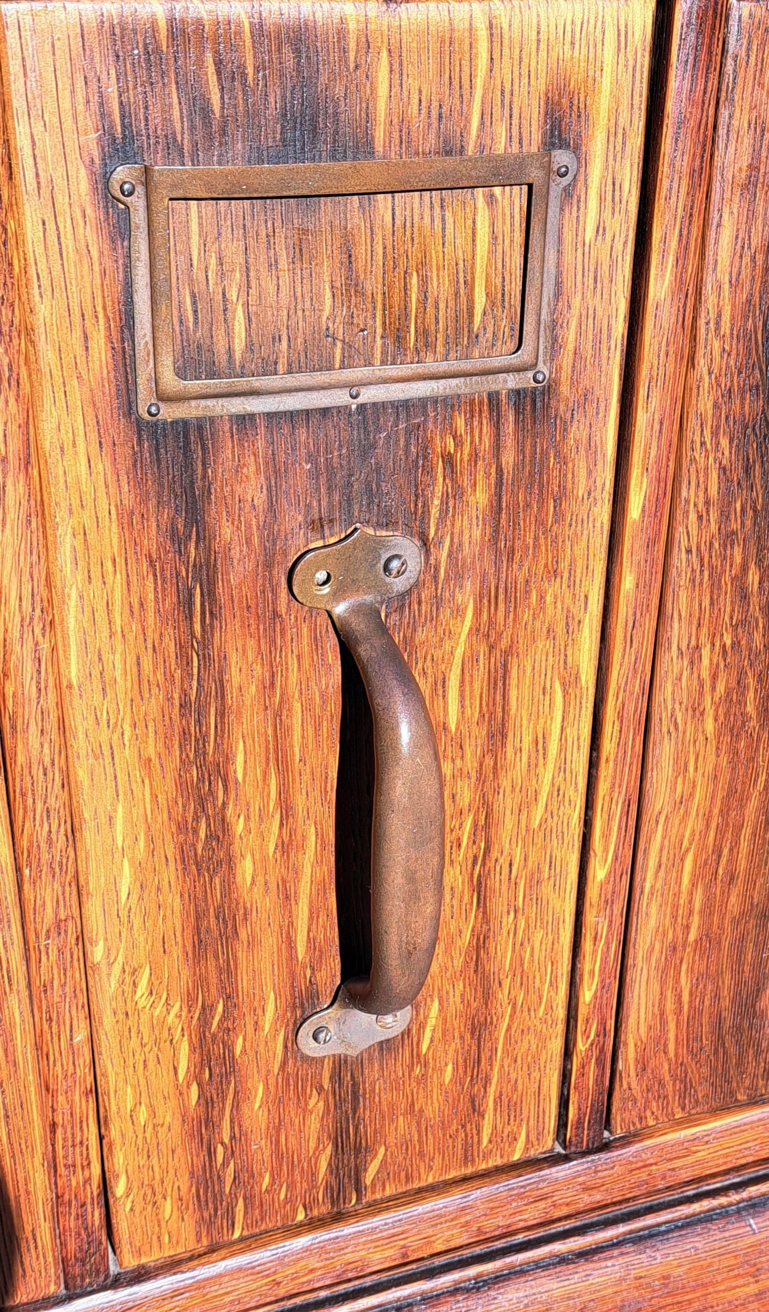 Antique Oak File Cabinet attributed to Globe Wernicke For Sale 3