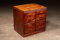 Antique Oak Filing Cabinet with Internal Pusher Rod System