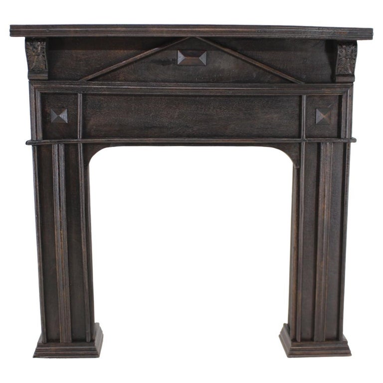 Antique Oak Fireplace Mantel For Sale at 1stDibs