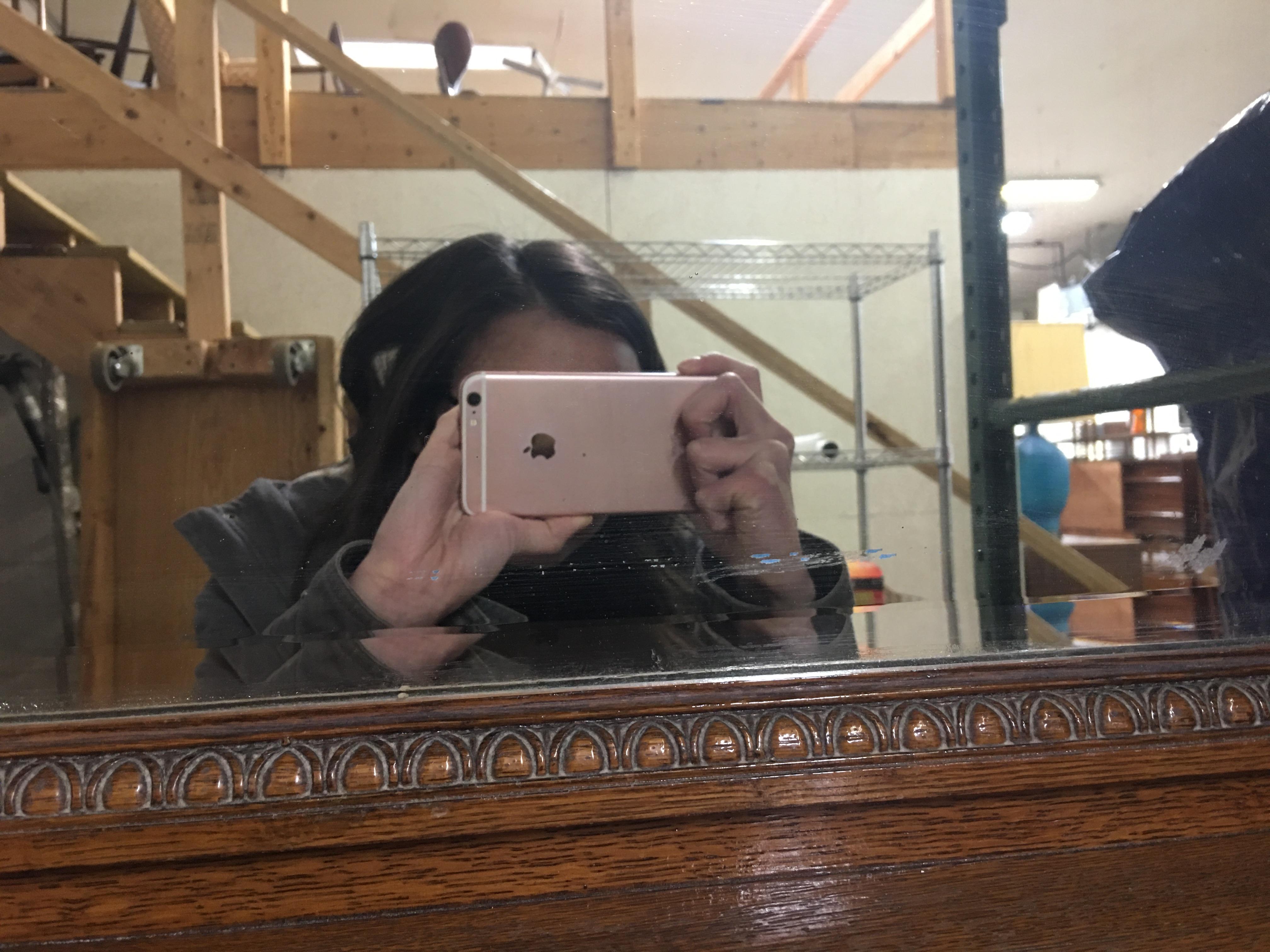 Antique Oak Fireplace Mantel Insert with Mirror, circa Late 1800s 3