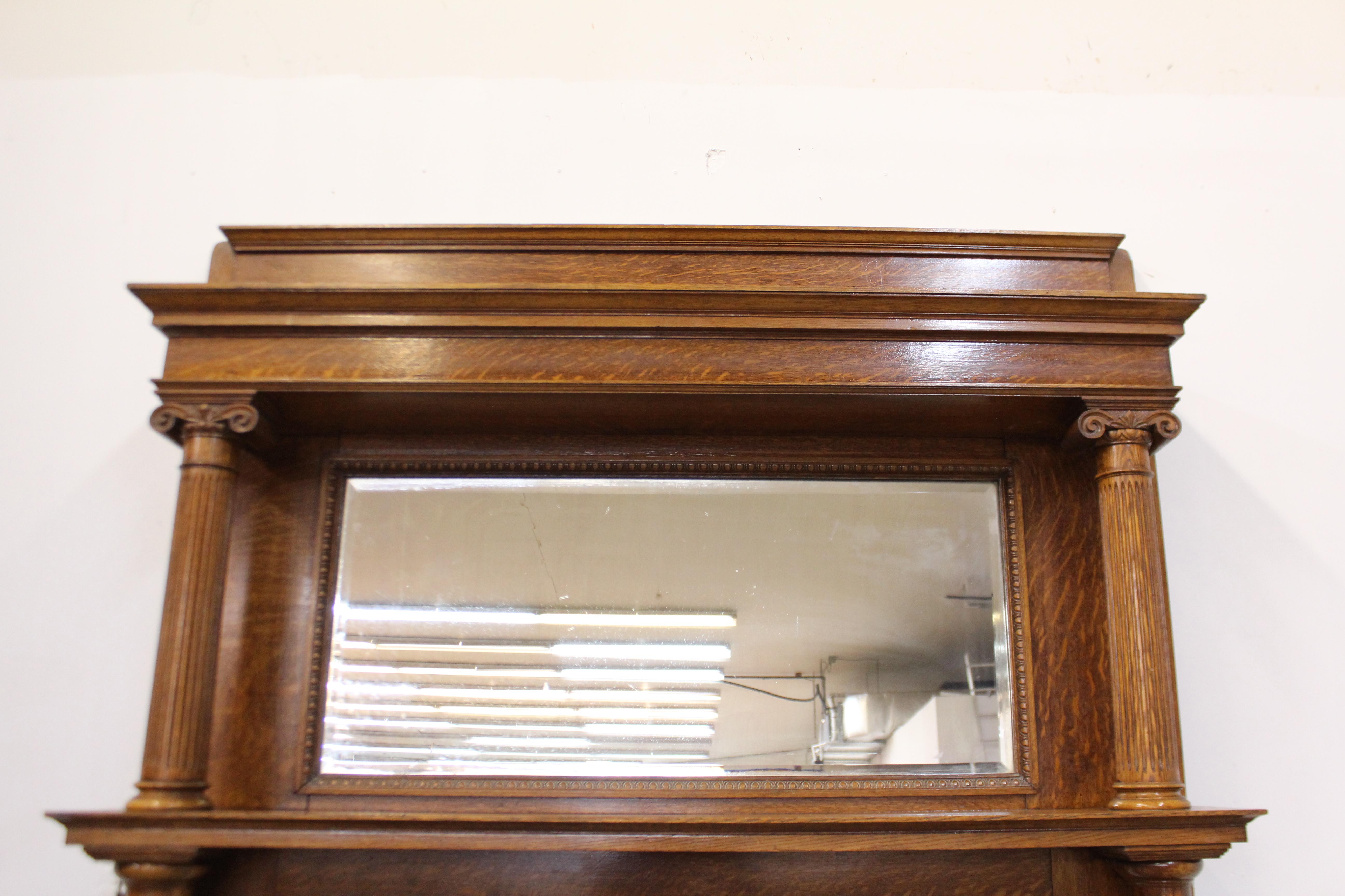 antique fireplace mantel with mirror