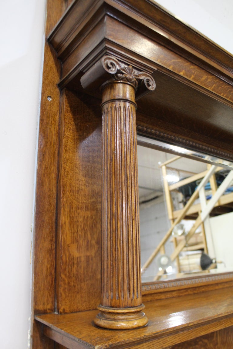 Antique Oak Fireplace Mantel Insert with Mirror, circa Late 1800s at