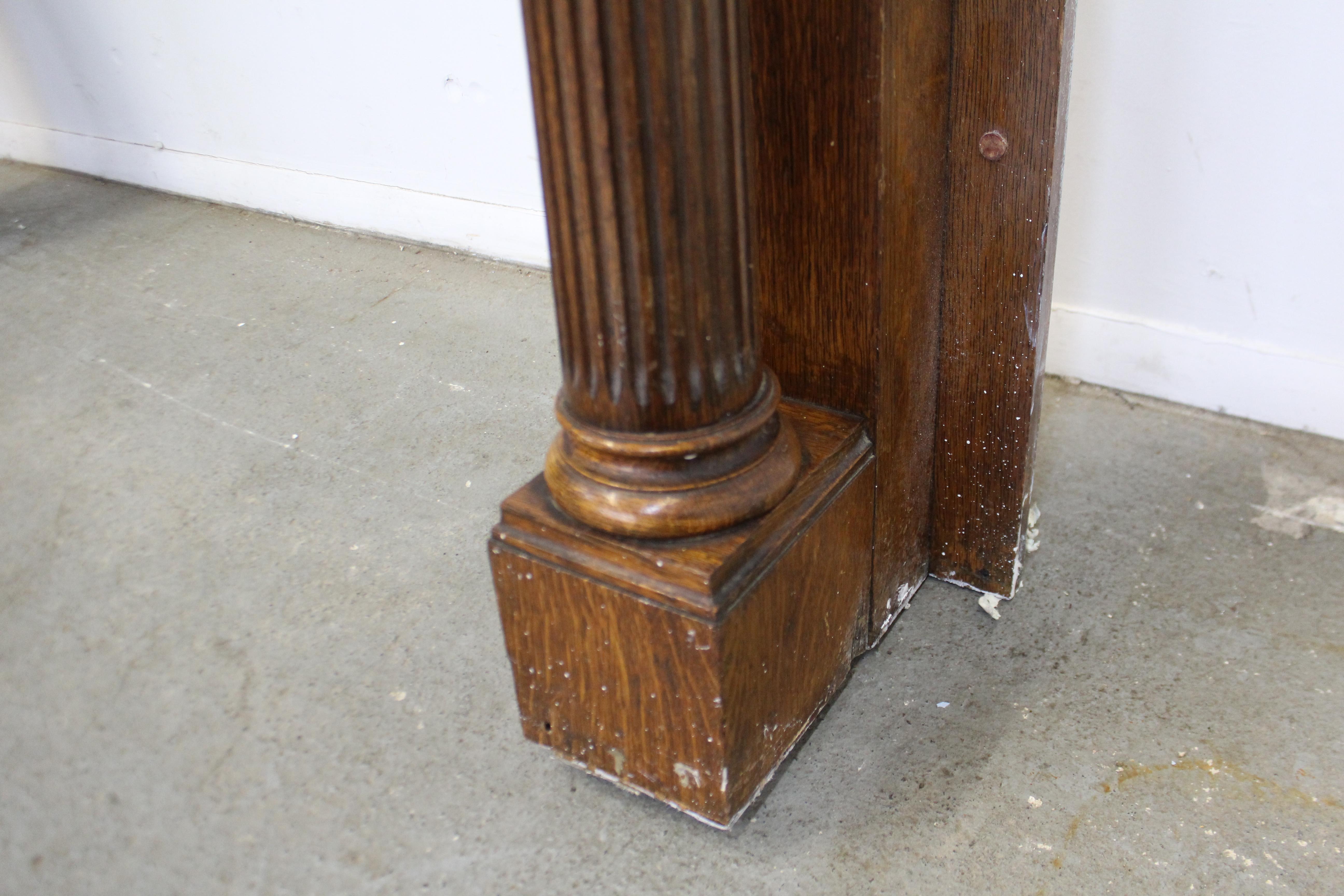 Late 19th Century Antique Oak Fireplace Mantel Insert with Mirror, circa Late 1800s