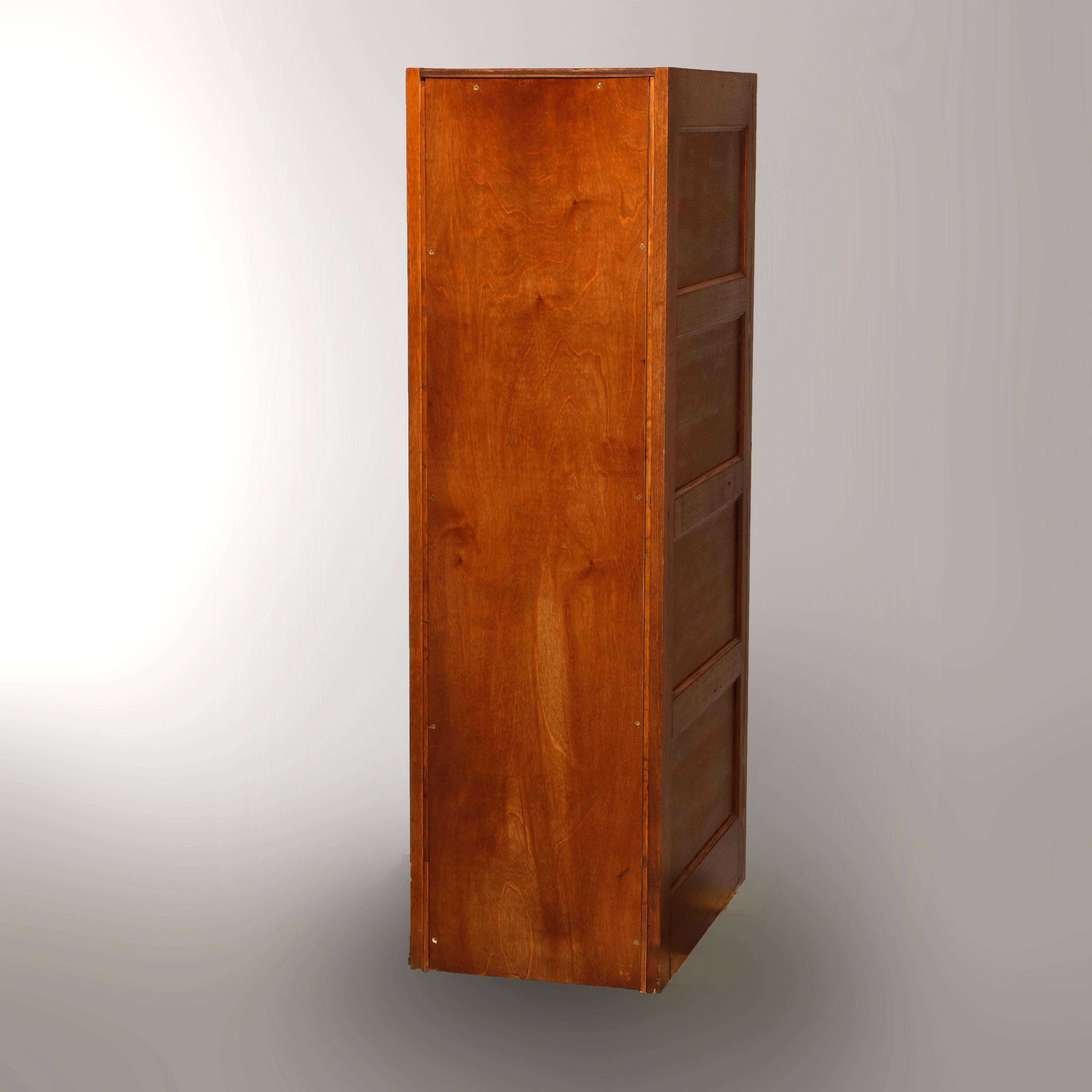 Antique Oak Five-Drawer Paneled Filing Cabinet, circa 1900 2