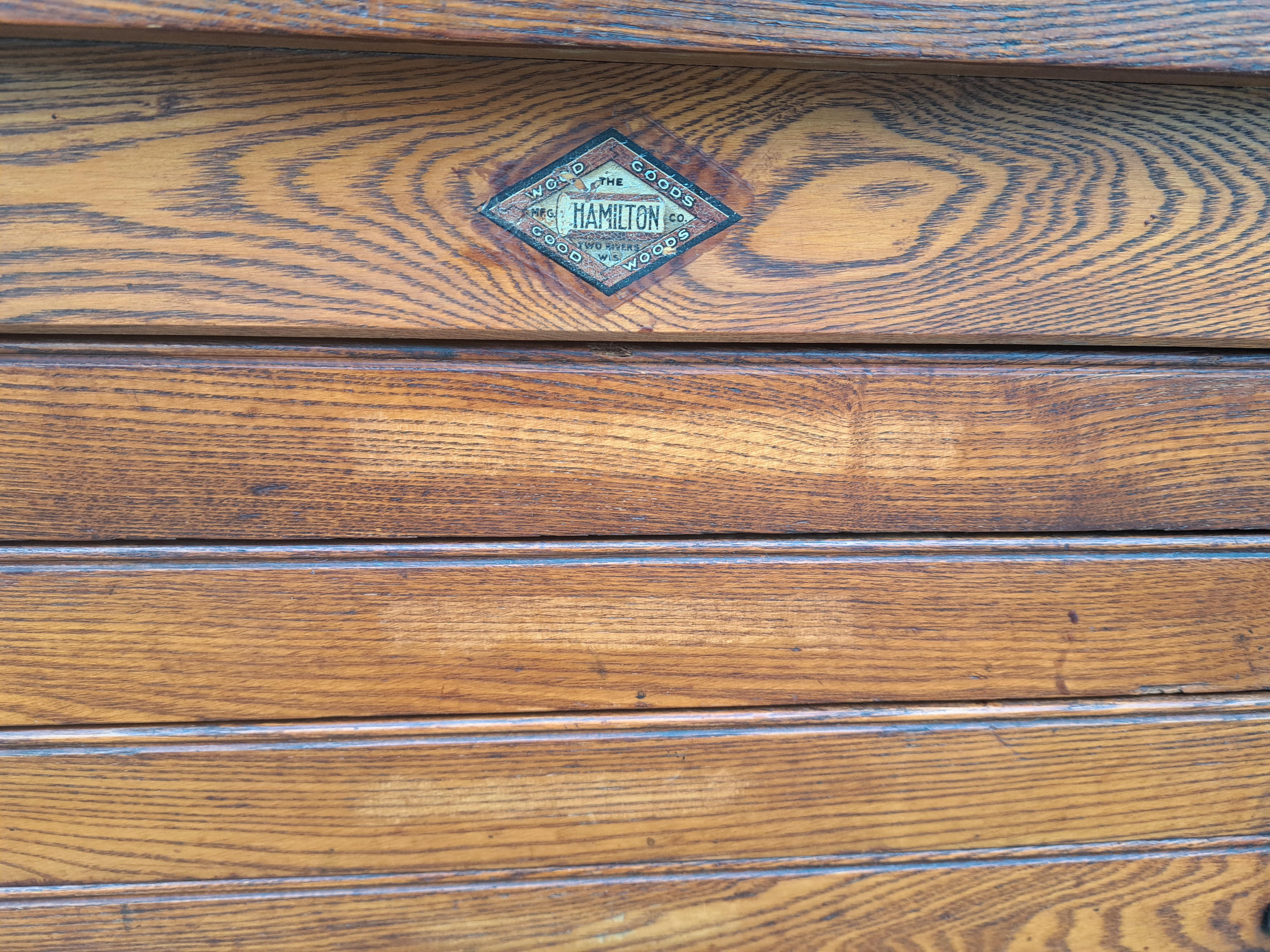 Cartella piatta a 12 cassetti in Oak antico in vendita 6