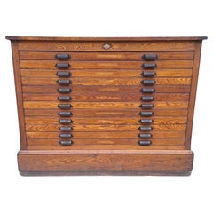 Antique Oak Flat File 12 Drawer