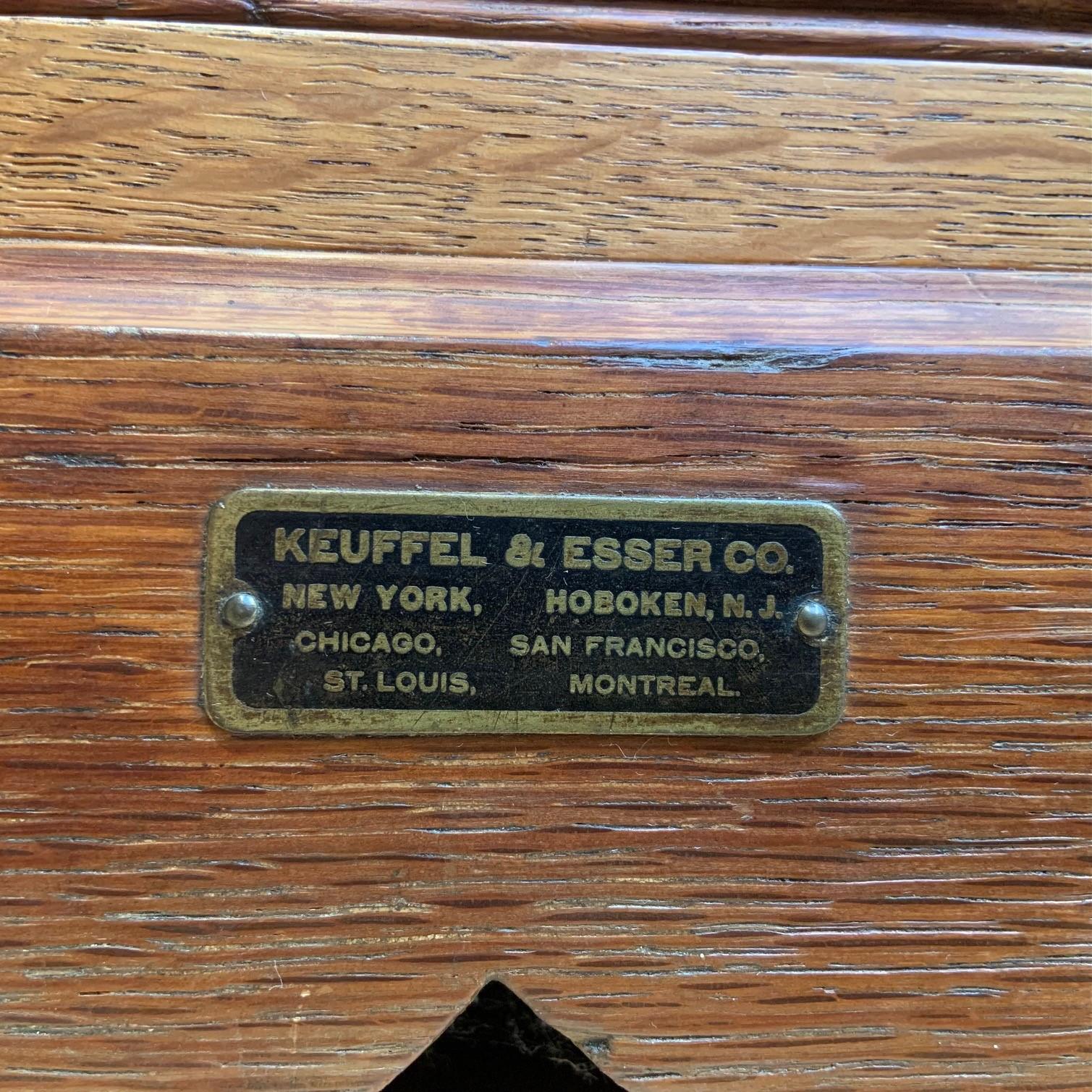 American Antique Oak Flat File Cabinet by Keuffel & Esser Co. America, circa 1910