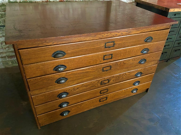 Antique Oak Flat File at 1stDibs