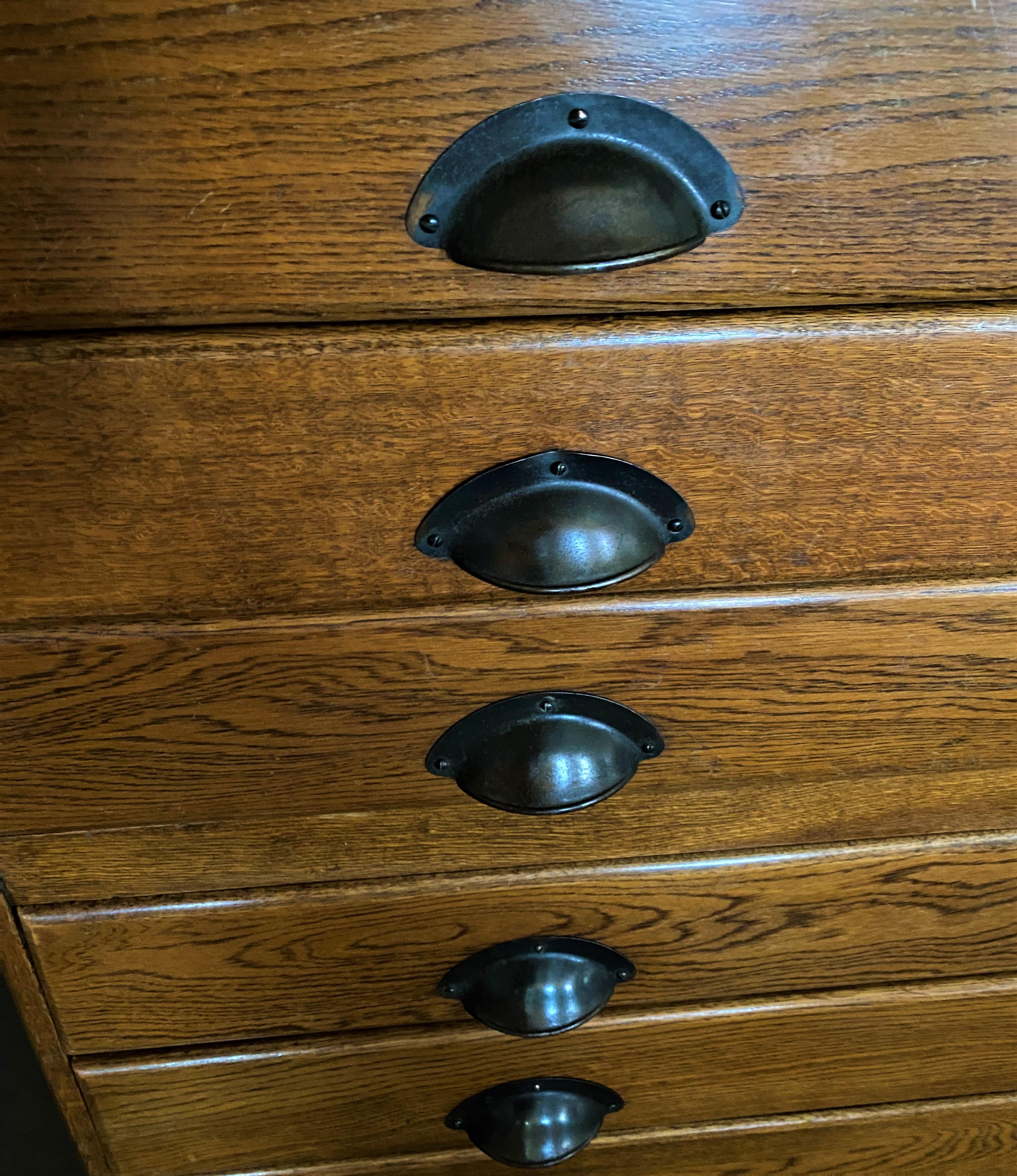 Antique Oak Flat File Cabinet 1