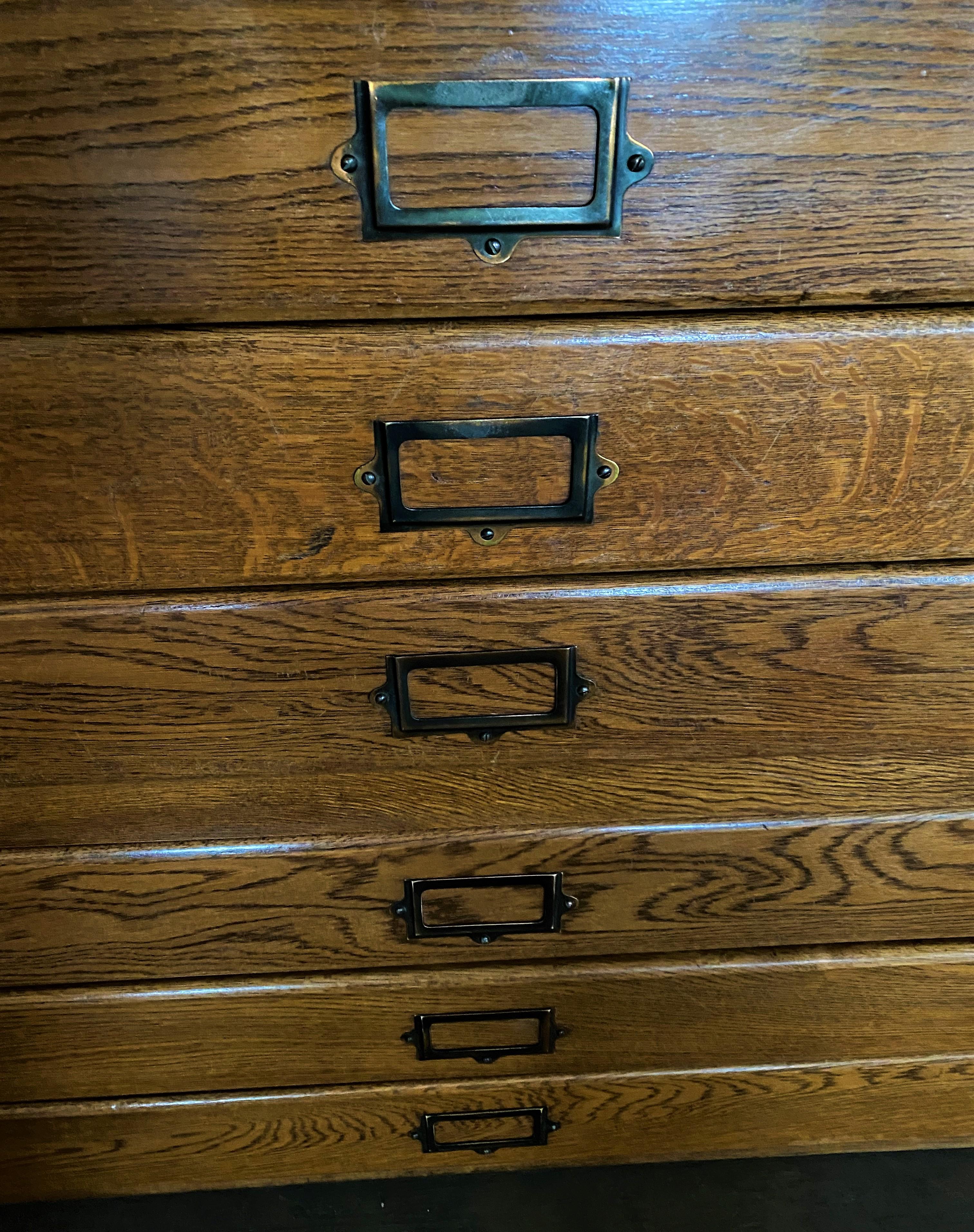 Antique Oak Flat File Cabinet 2