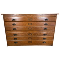 Used Oak Flat File Cabinet