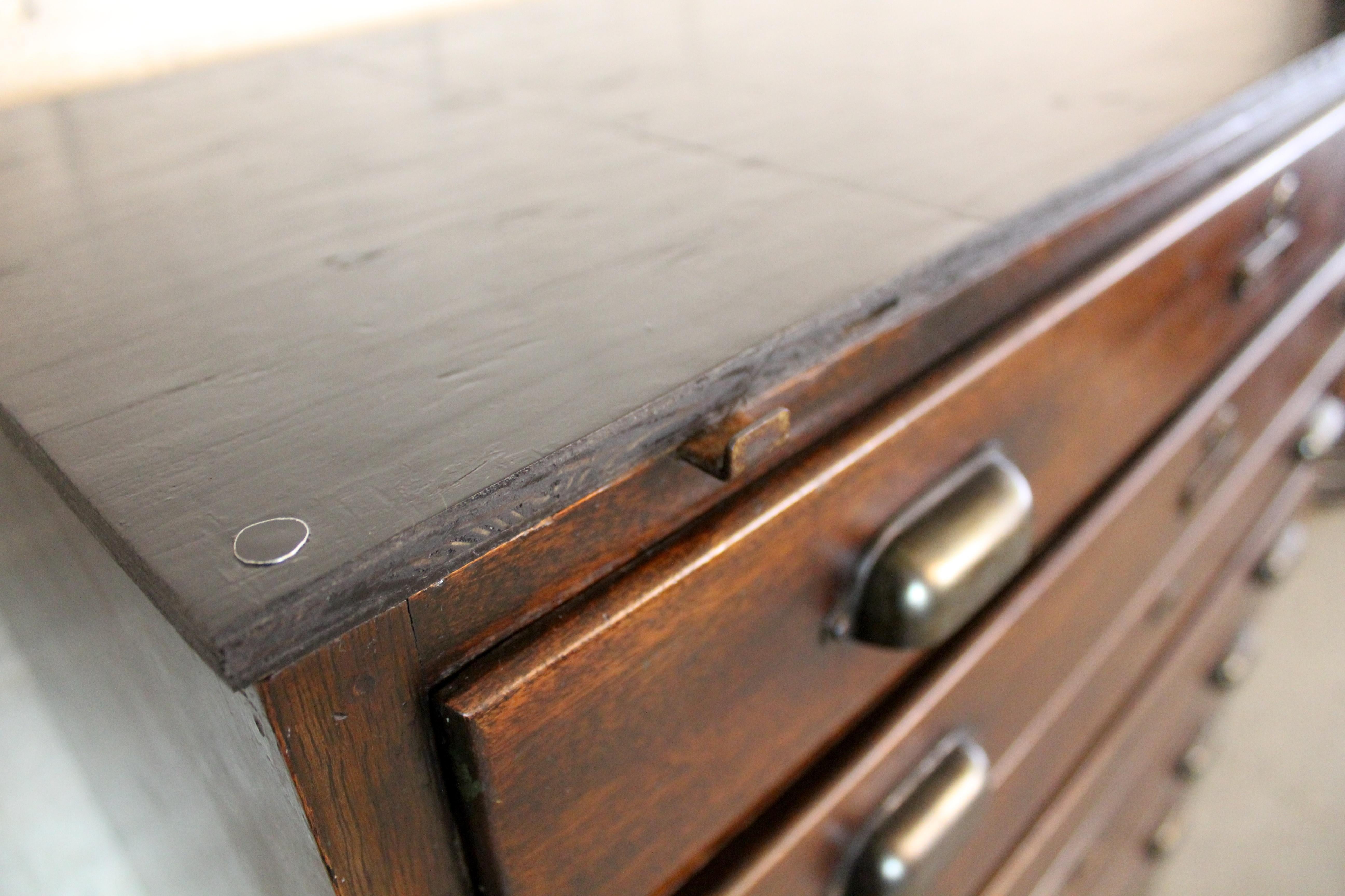 Antike Oak Flat File Kommode im Angebot 6
