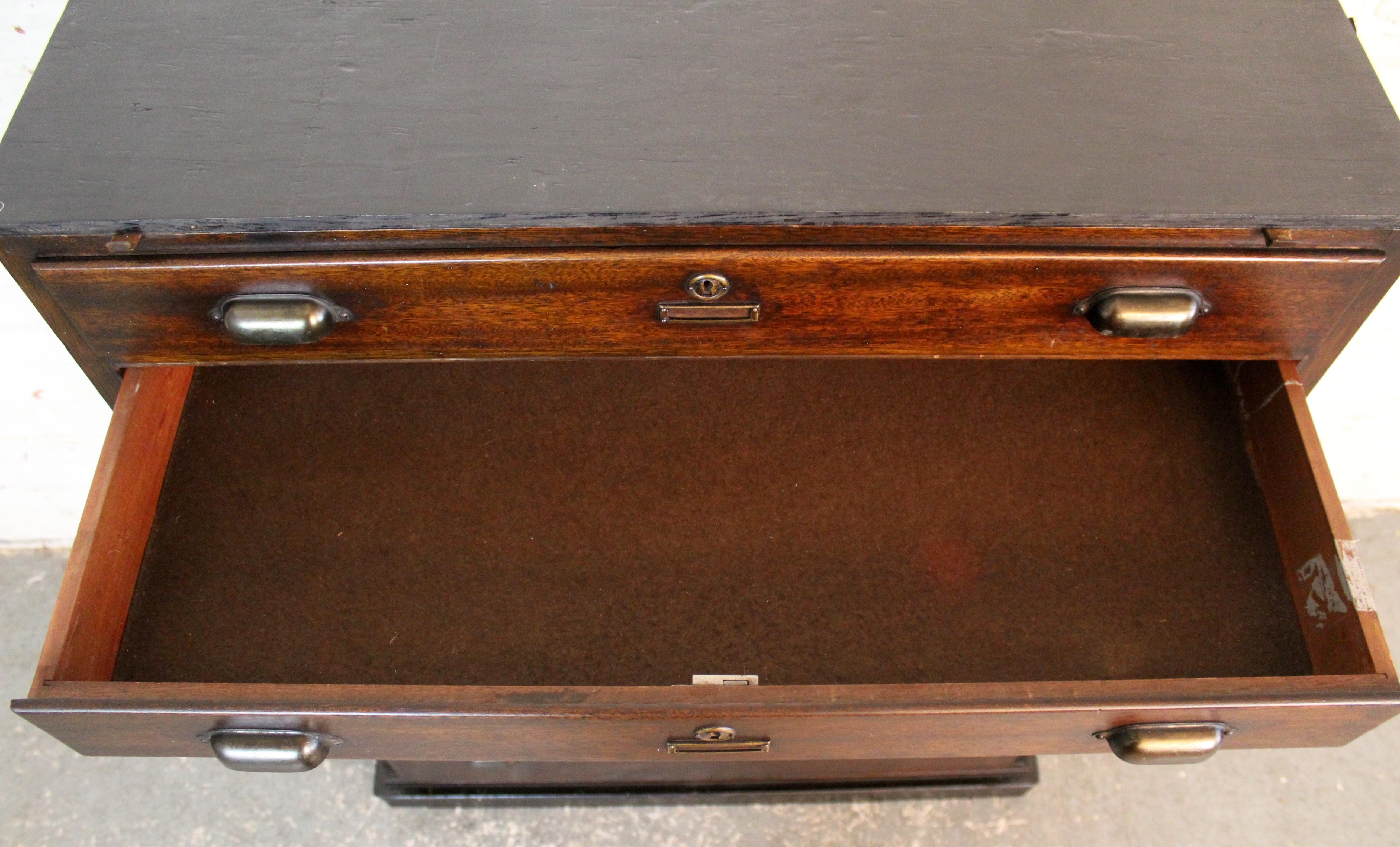 Antike Oak Flat File Kommode im Angebot 7