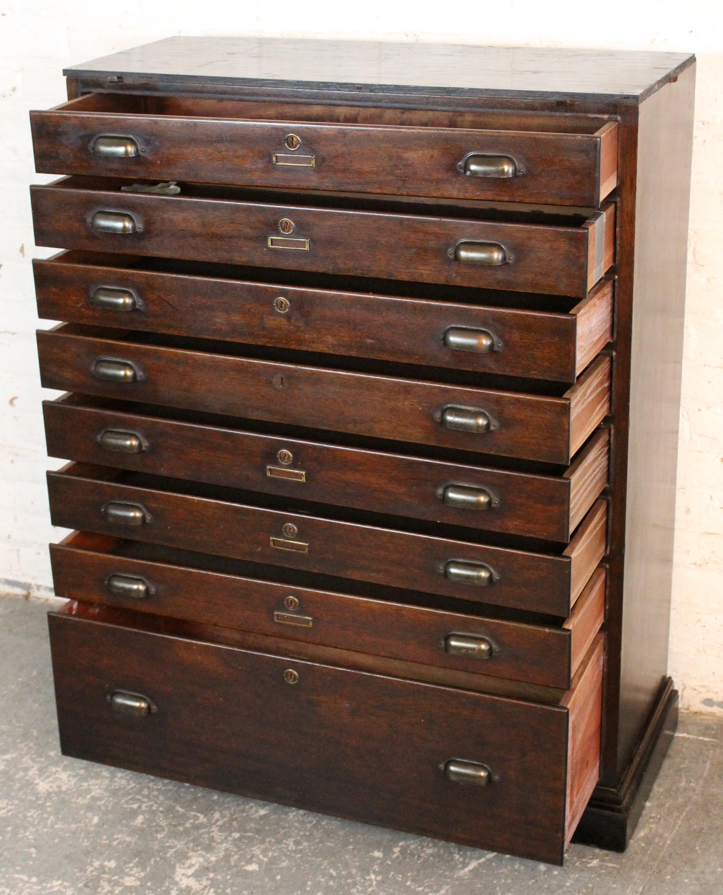 Antike Oak Flat File Kommode (Amerikanische Klassik) im Angebot