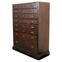Antique Oak Flat File Chest of Drawers