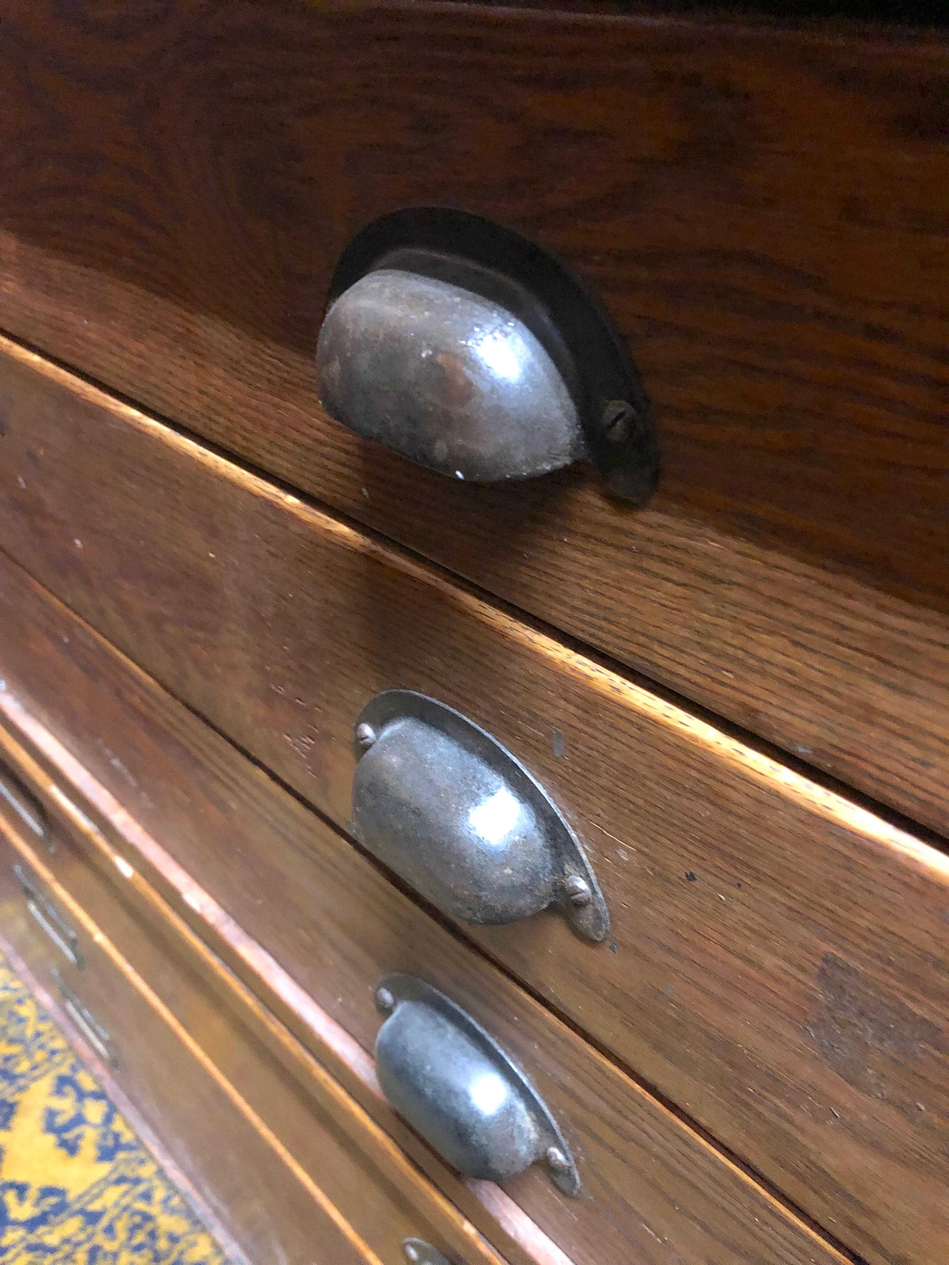 Industrial Antique Oak Flat File