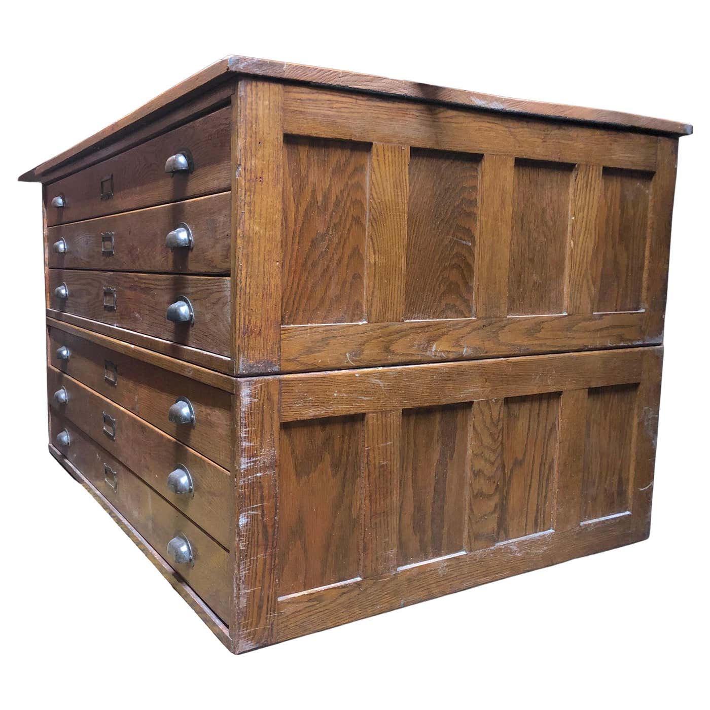 Antique Oak Flat File at 1stDibs