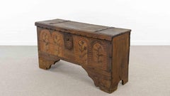 Antique Oak Flat-Lidded Chest from 1691 Renaissance-early Baroque, 17th century
