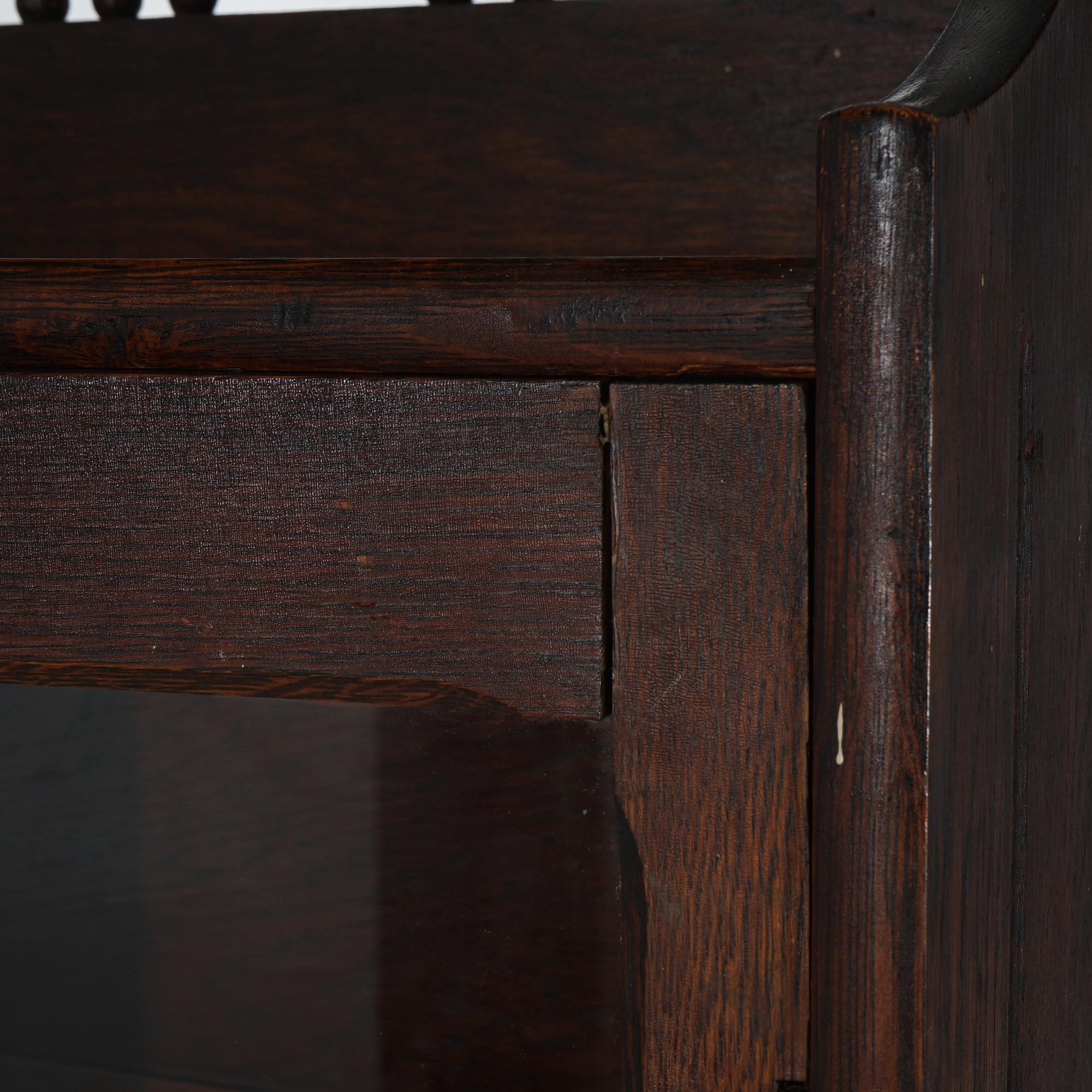 Antique Oak Folding Two-Door Bookcase C1920 8