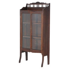 Antique Oak Folding Two-Door Bookcase C1920