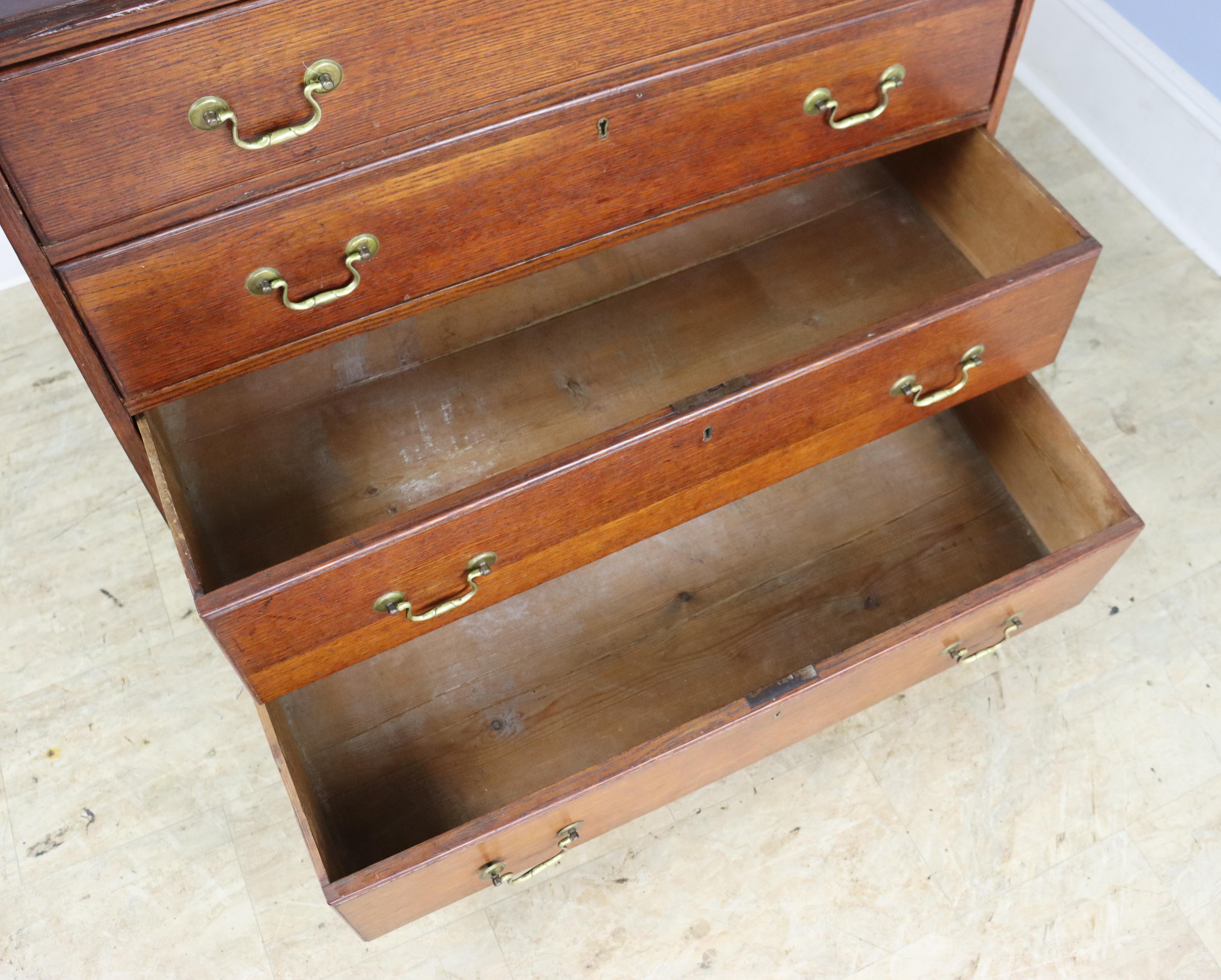 Antique Oak Four Drawer Chest of Drawers For Sale 3