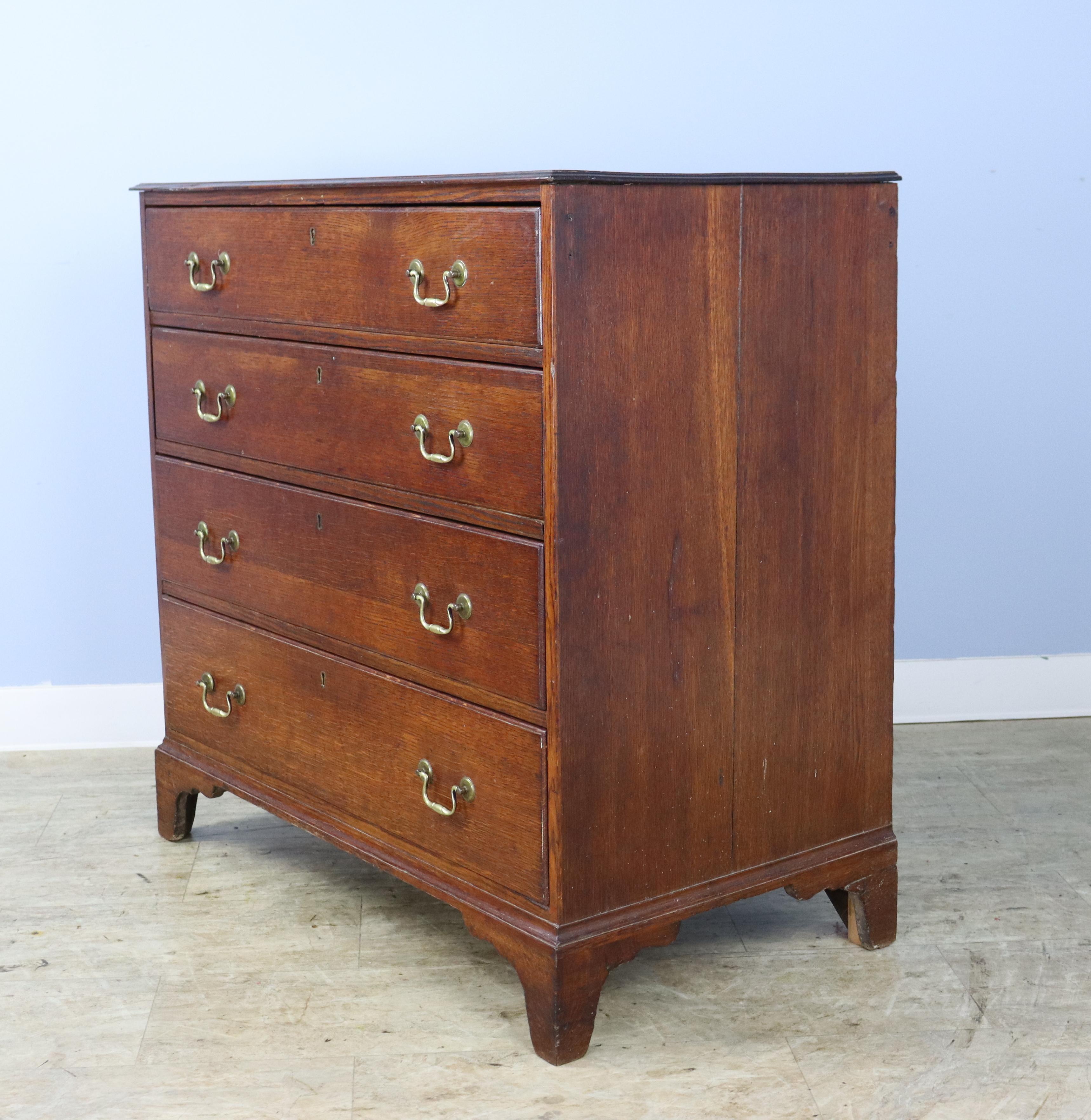 Antique Oak Four Drawer Chest of Drawers In Good Condition For Sale In Port Chester, NY