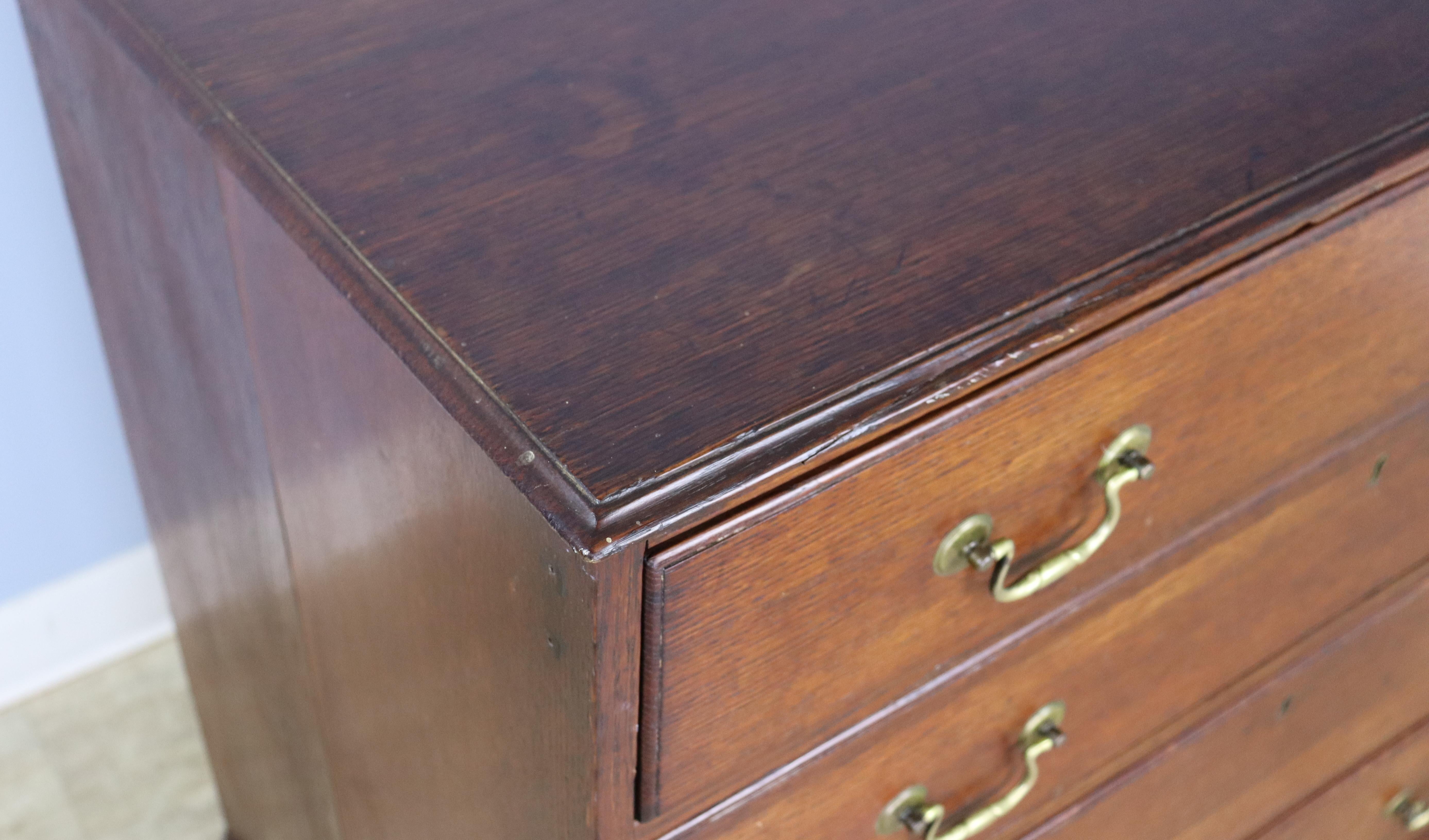 Antique Oak Four Drawer Chest of Drawers For Sale 1