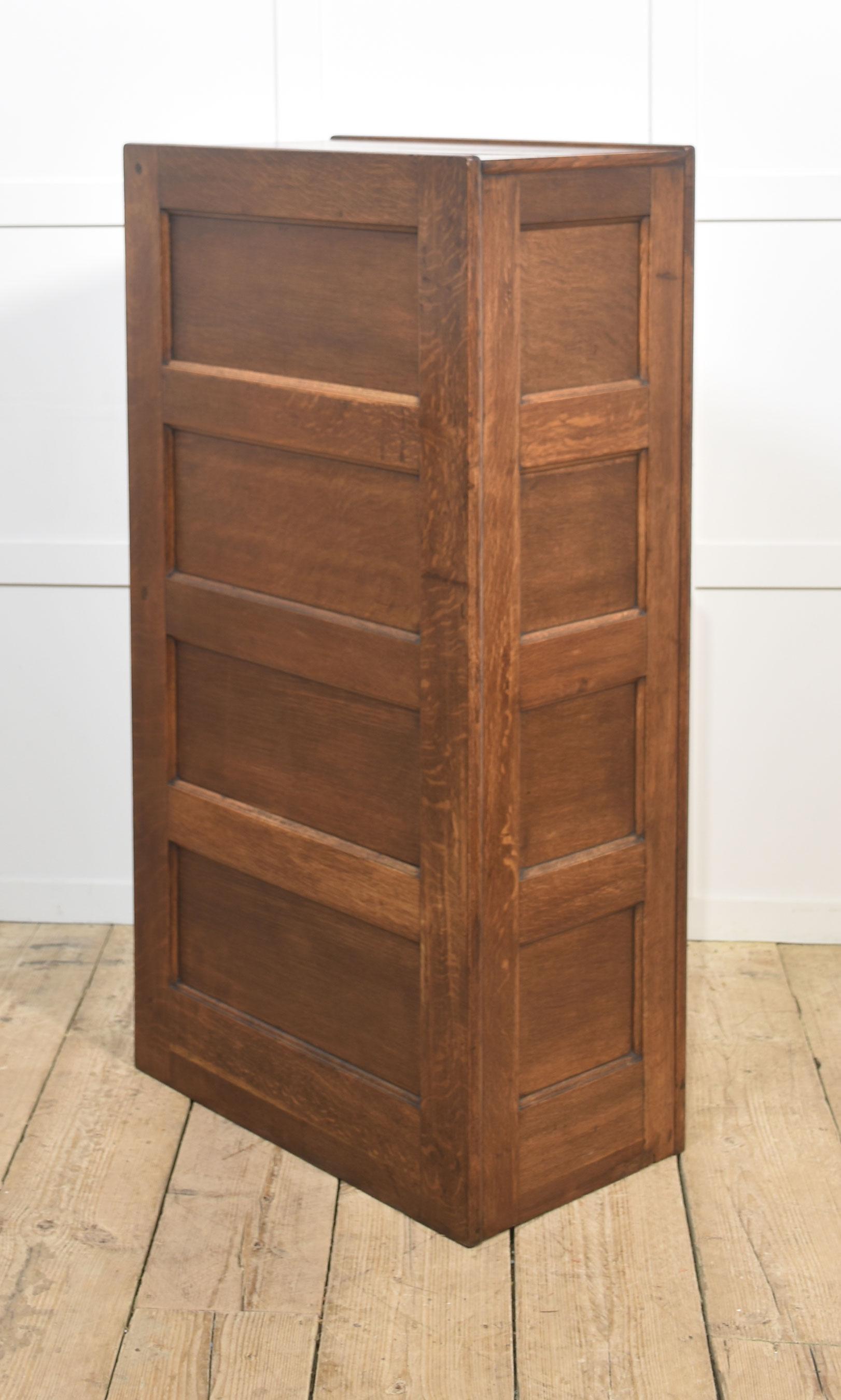 Antique Oak Four Drawer Filing Cabinet 6