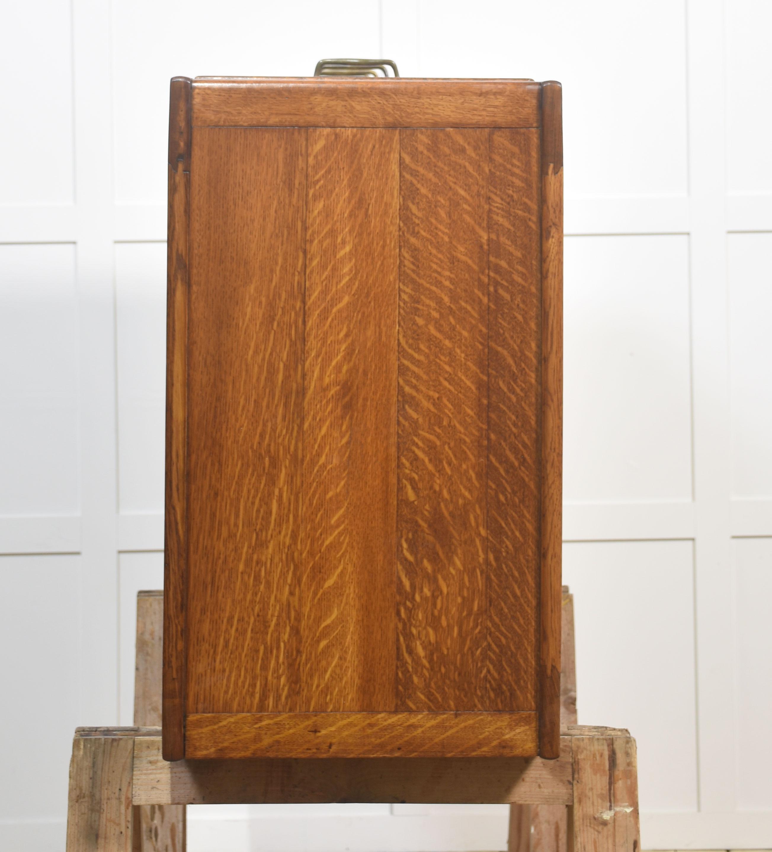 Antique Oak Four Drawer Filing Cabinet 8