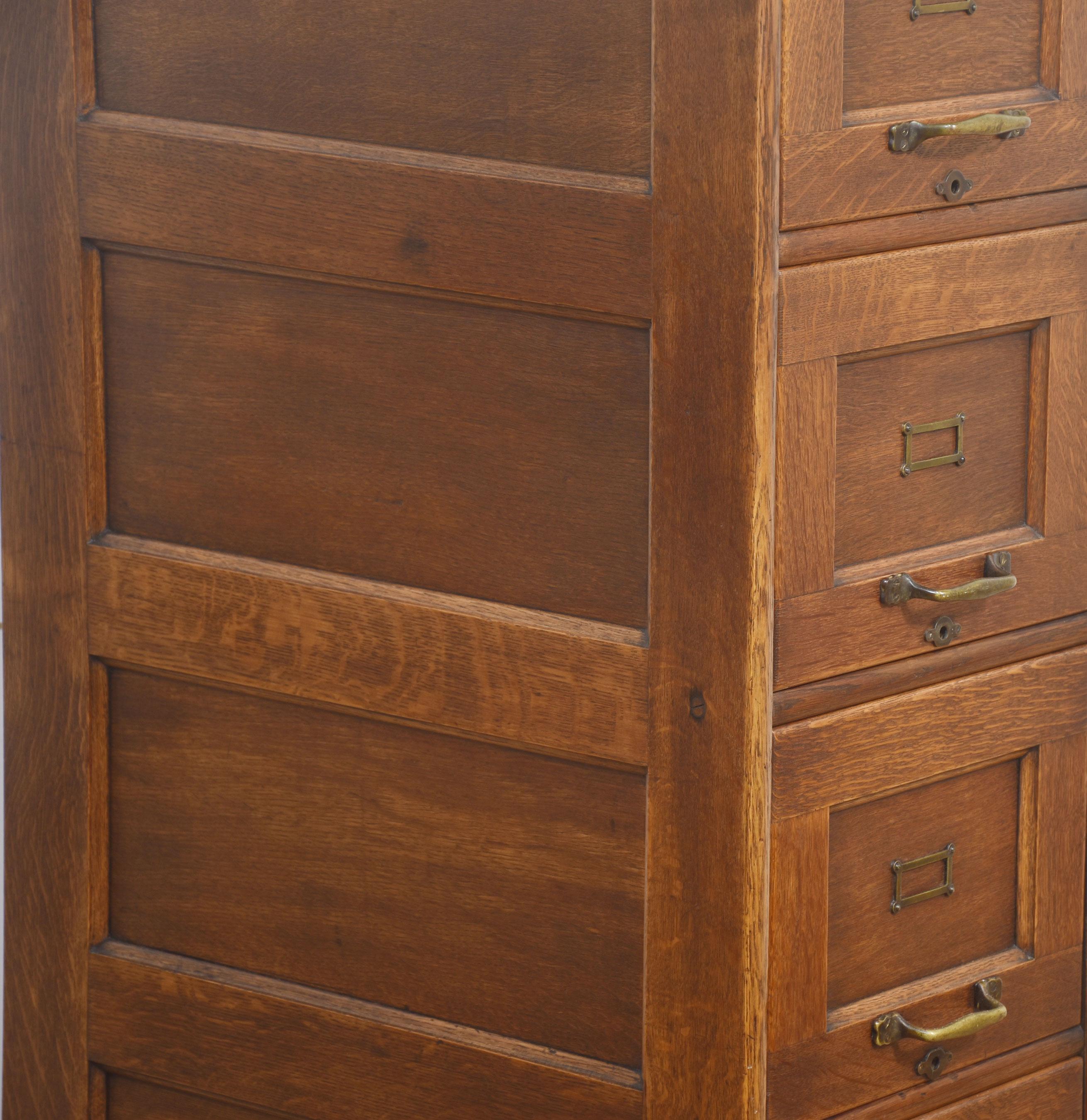 Antique Oak Four Drawer Filing Cabinet 2