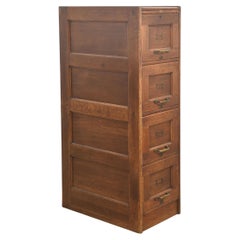 Antike Eiche Vier Schublade Aktenschrank