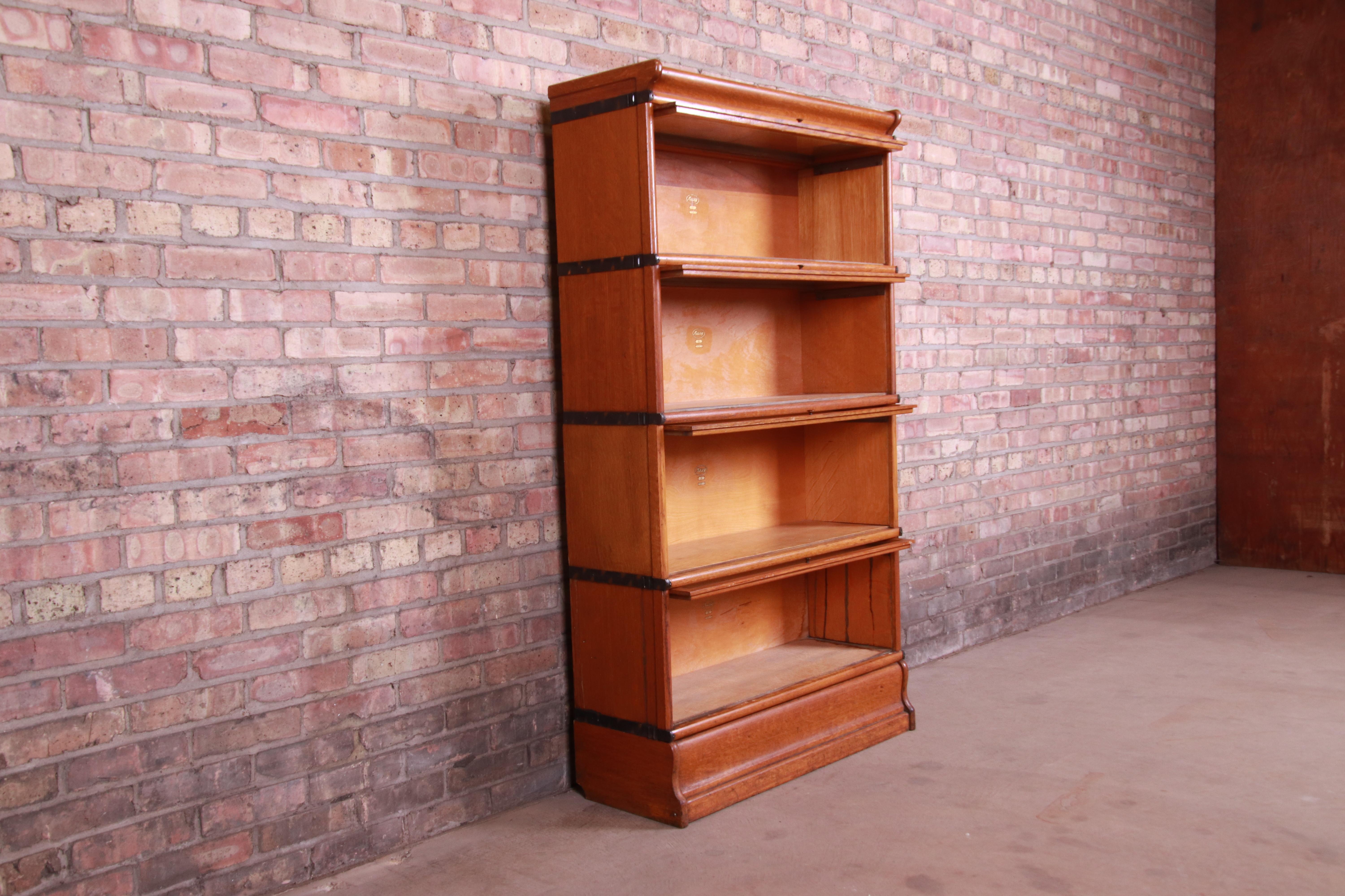 Antique Oak Four-Stack Barrister Bookcase by Macey, circa 1920s 1