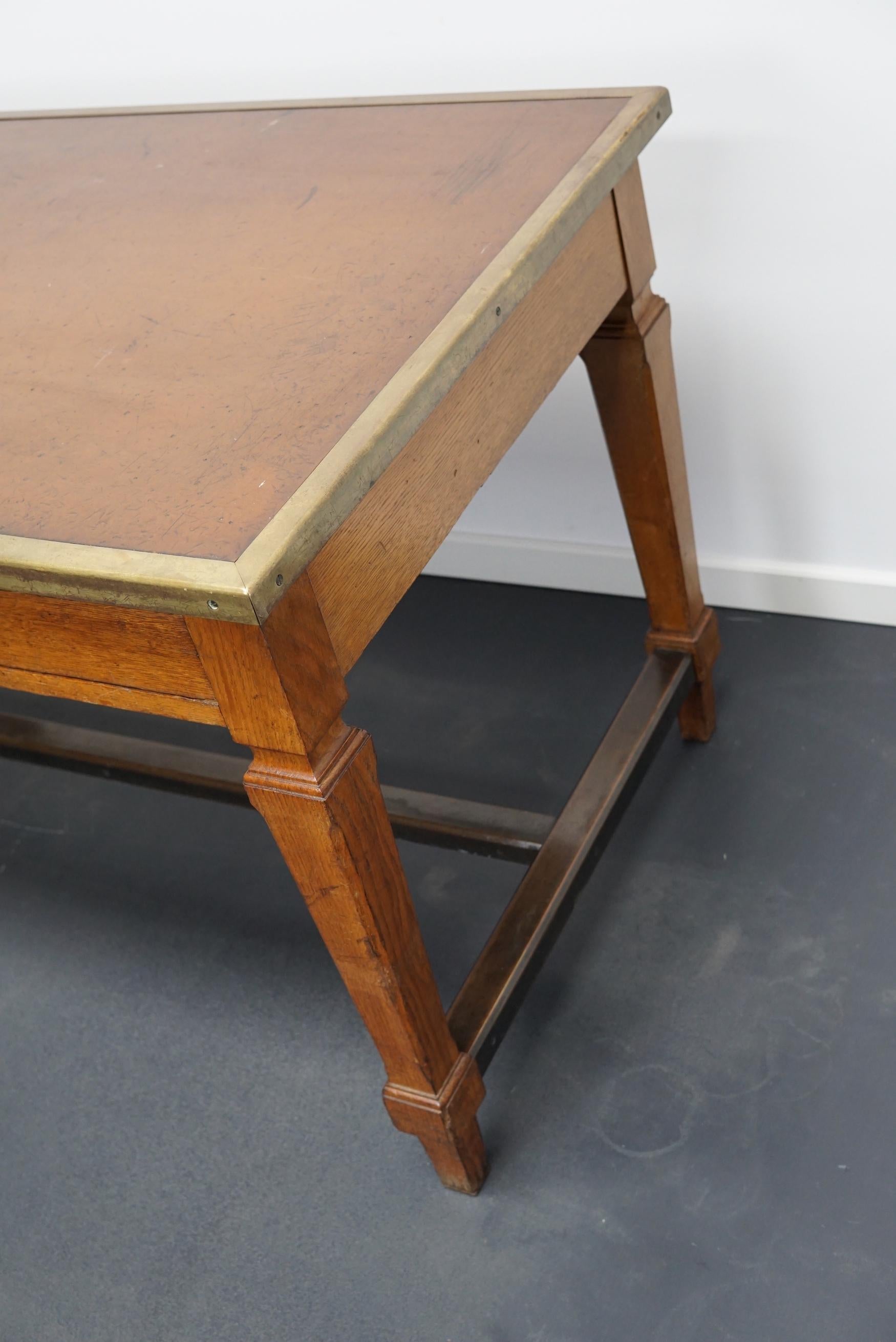 Antique Oak French Art Deco Style Desk or Writing Table, 1920s 9