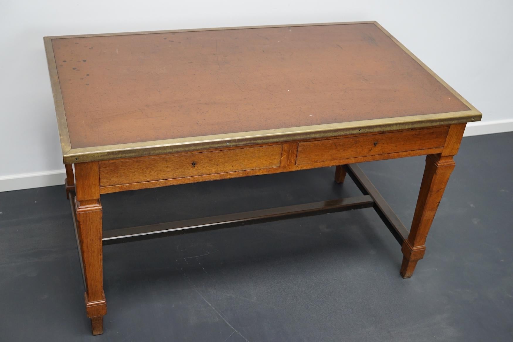 Antique Oak French Art Deco Style Desk or Writing Table, 1920s 5