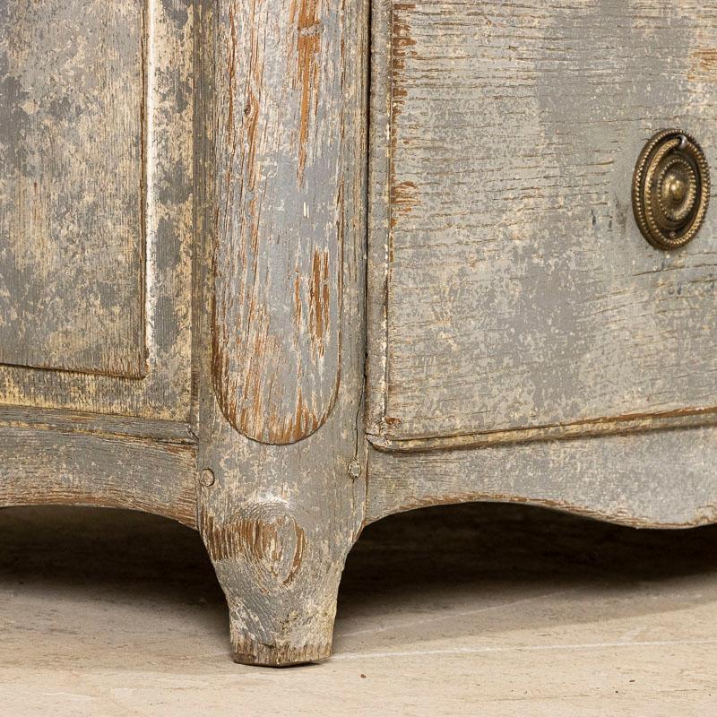 Antique Oak French Country Large Chest of Three Drawers Painted Grey 7