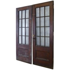 Antique Oak French Doors from an Institution in New York