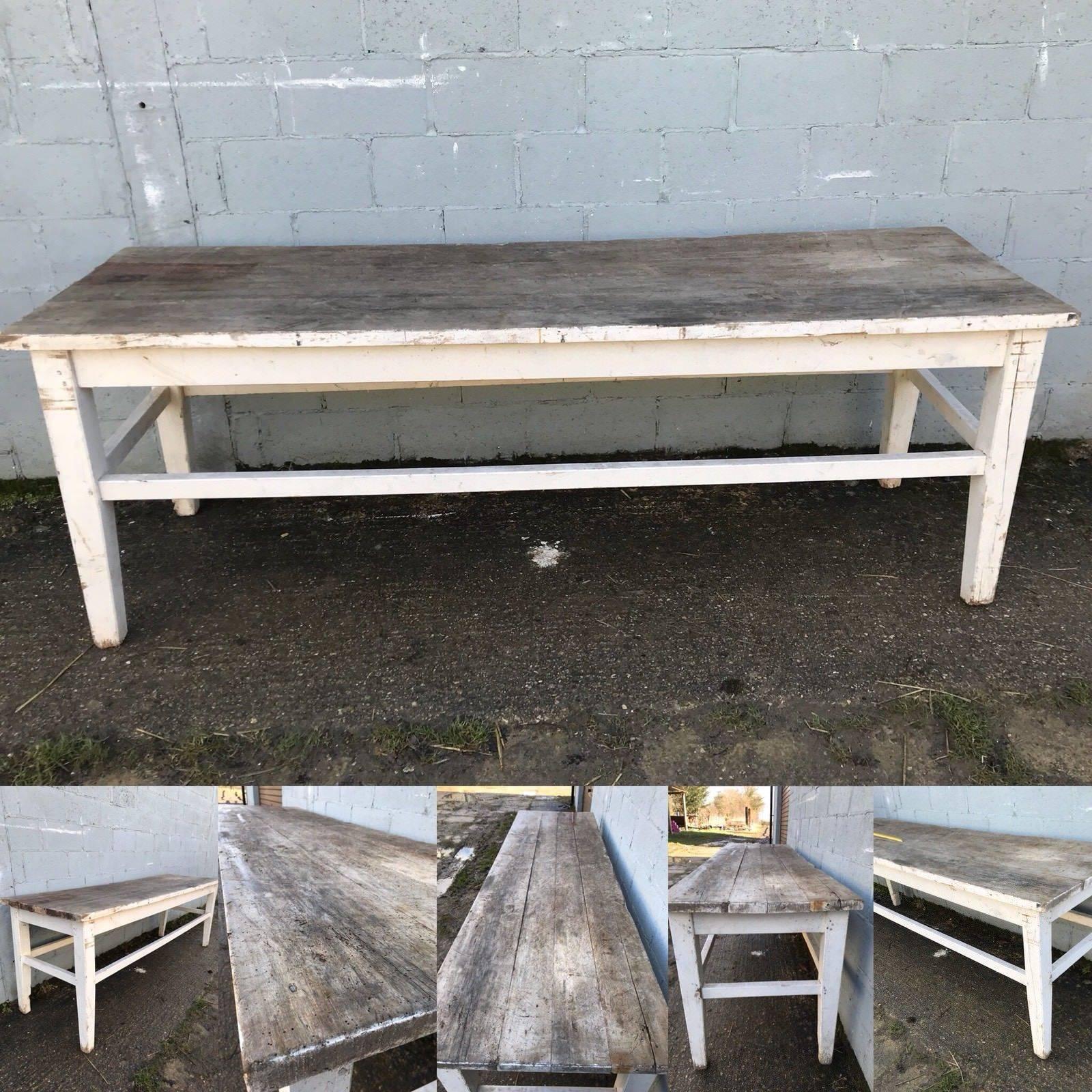 This is a beautiful French table in fully unreal restored condition. Fantastic age and patina, second to none!! Huge legs and thick top, great size for 12+ people.

Dimensions: 250cm long, 75cm wide, 90cm