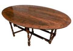 Antique Oak  Gate Leg Drop Leaf Dining Table