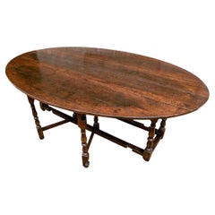 Antique Oak  Gate Leg Drop Leaf Dining Table