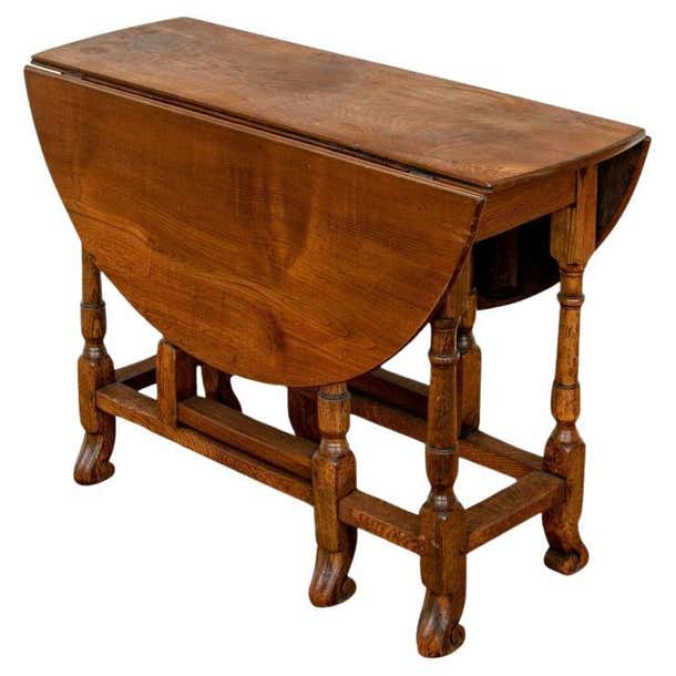 Antique Oak Gate-Leg Drop Leaf Tavern Table For Sale at 1stDibs ...
