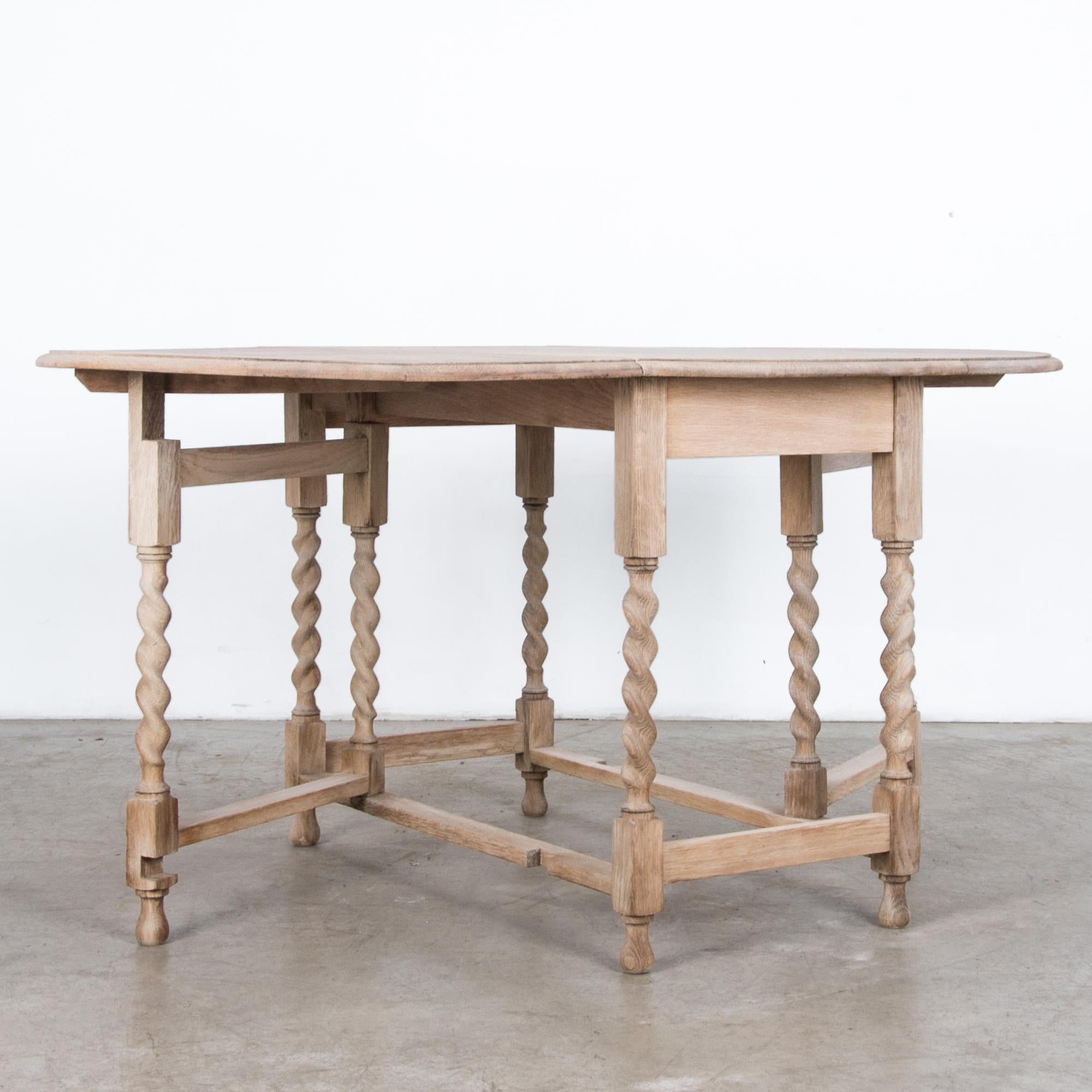 Bleached Antique Oak Gate Leg Table