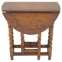 Antique Oak Gateleg Table, Drop-Leaf Table, Scotland 1900, B2218