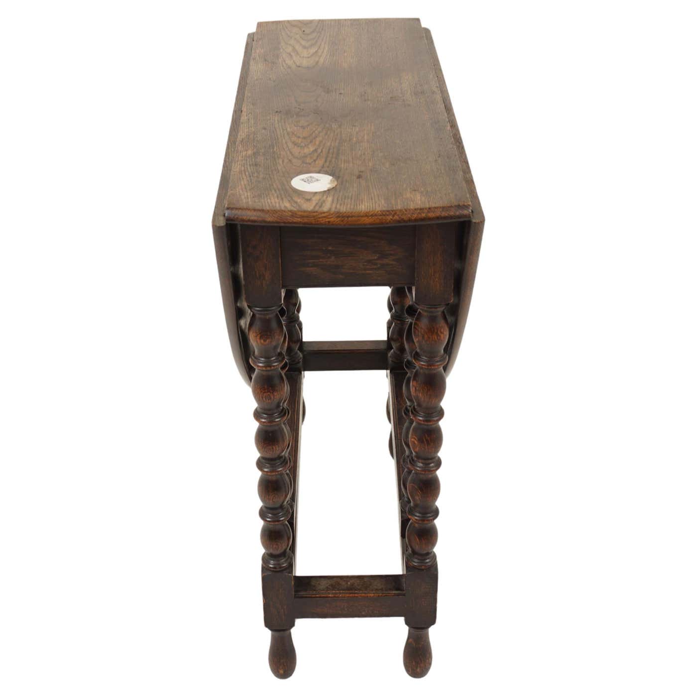 Antique Oak Gateleg, Vintage Drop Leaf Table, Scotland 1920, H1099 For ...