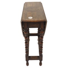 Antique Oak Gateleg, Vintage Drop Leaf Table, Scotland 1920, H1099