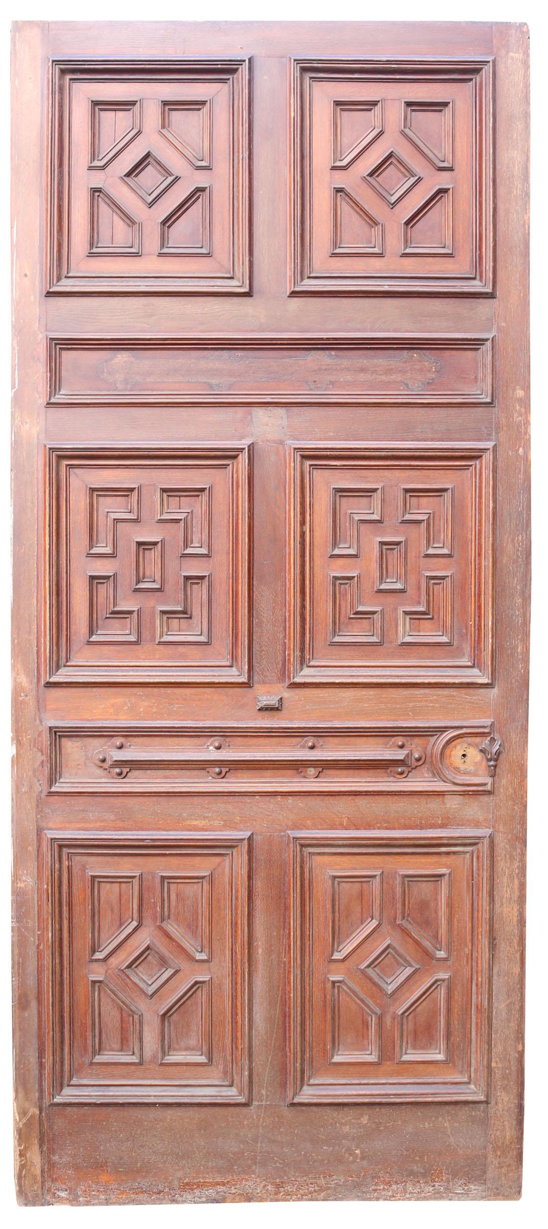 Jacobean Antique Oak Geometric Door