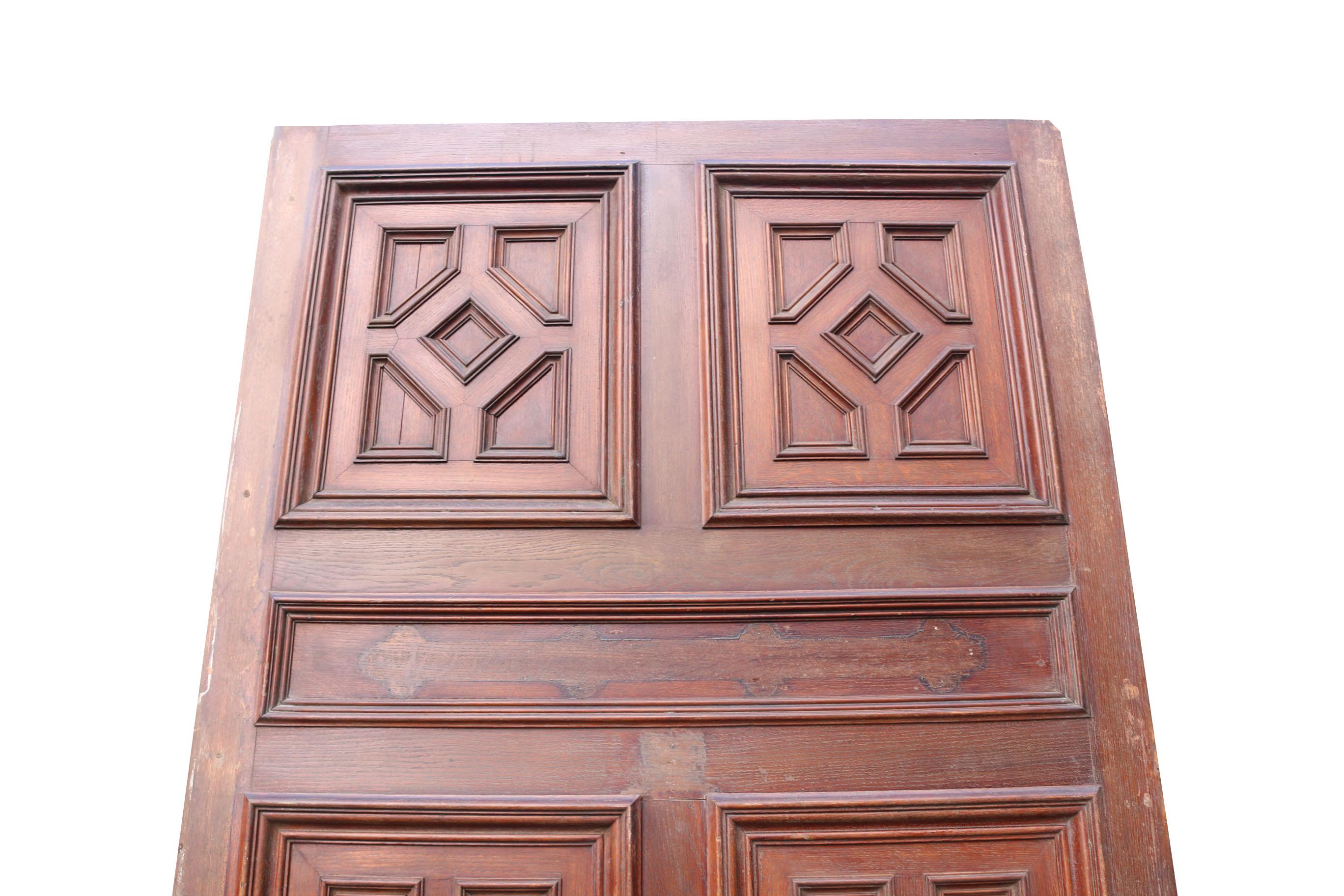 19th Century Antique Oak Geometric Door