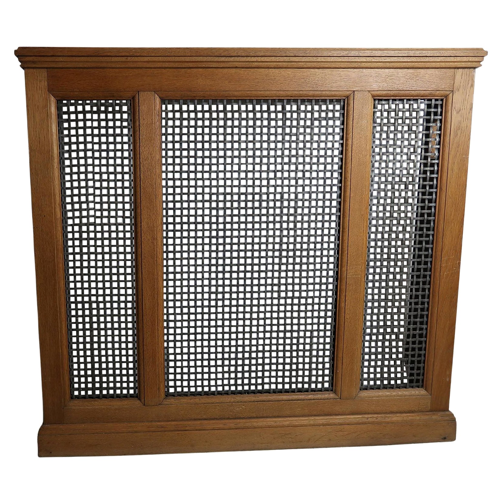 Antique Oak Georgian Style Console or Radiator Cover, English C.1920