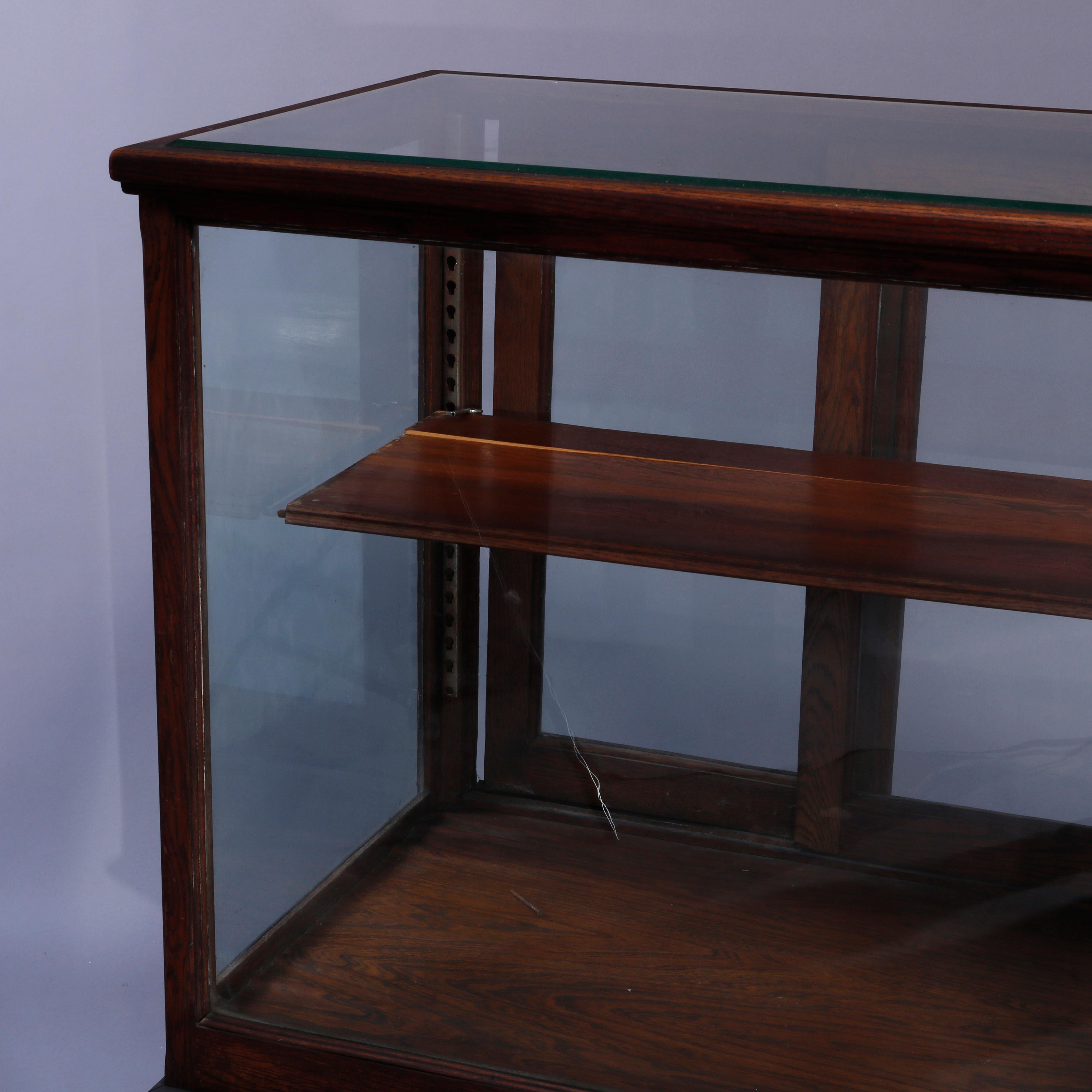 Antique Oak & Glass Country Store Counter Display Case, circa 1900 4