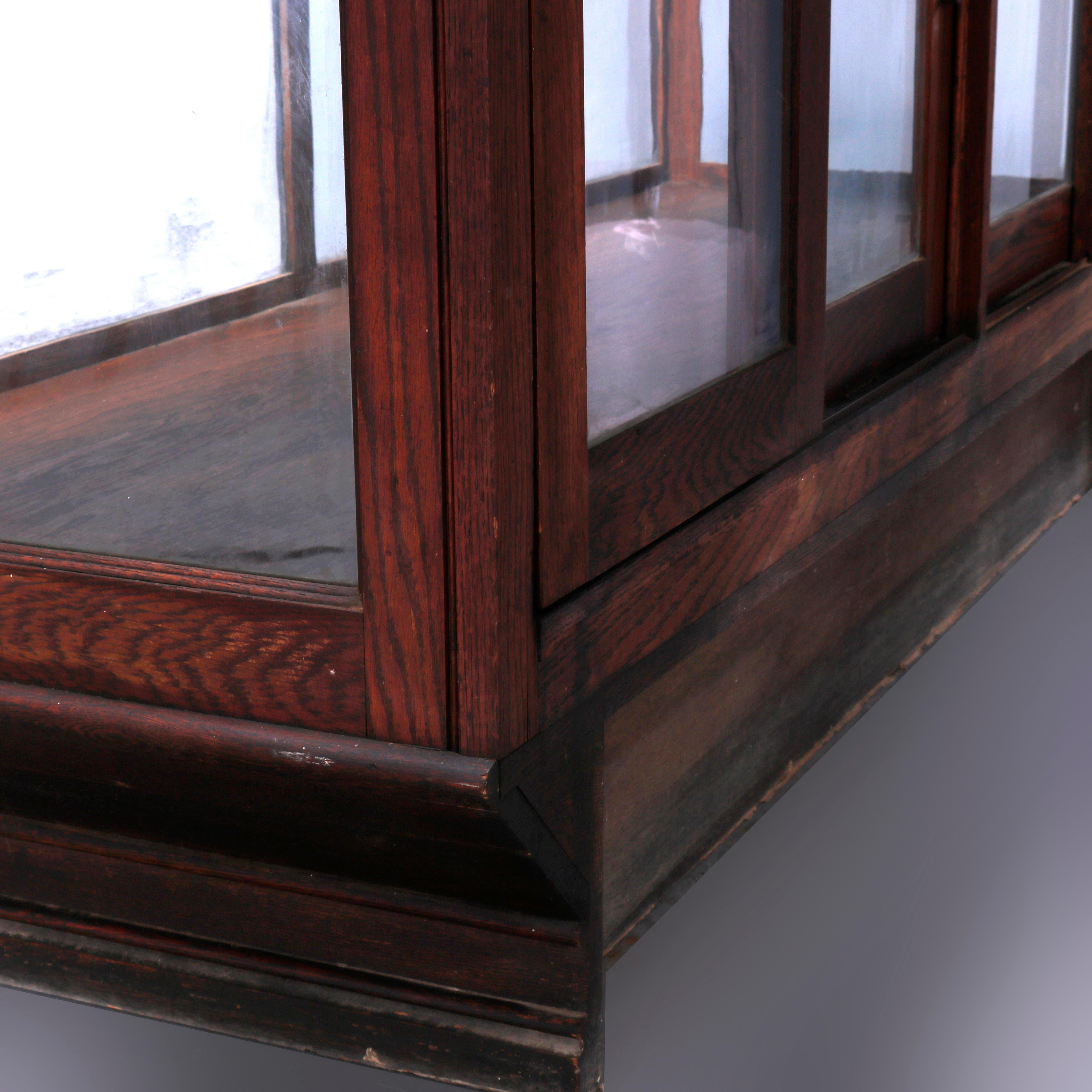 Antique Oak & Glass Country Store Counter Display Case, circa 1900 5